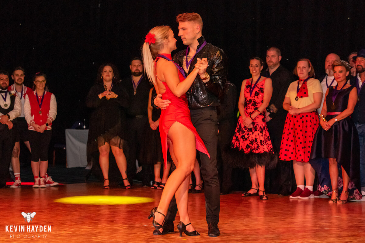 Bolton Hospice Strictly Learn to Dance Grand Final winners, Natalie Ashworth and Adam Haslam. The University of Bolton Stadium, Bolton. Photo by Kevin Hayden.